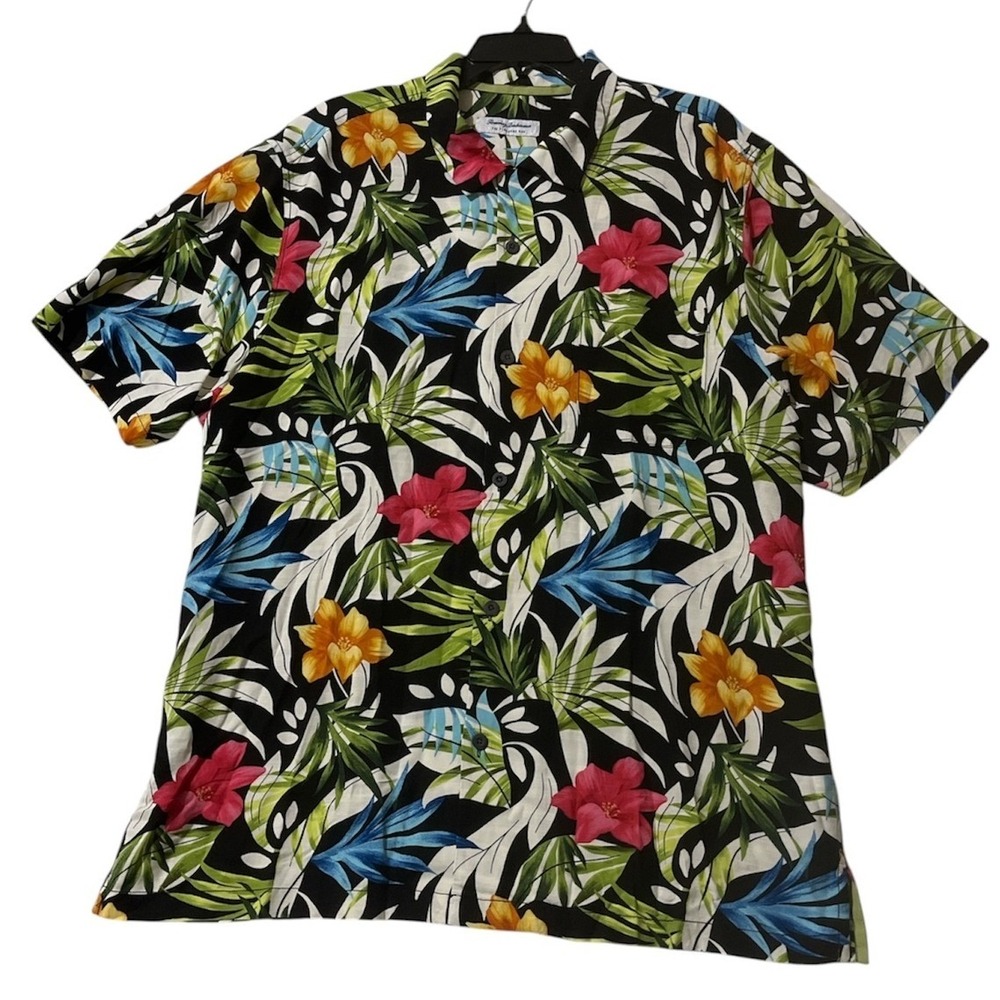 Tommy Bahama Camp Shirt Men XL Veracruz Cay Lush Escape Tropical Floral Hawaiian - Picture 14 of 14